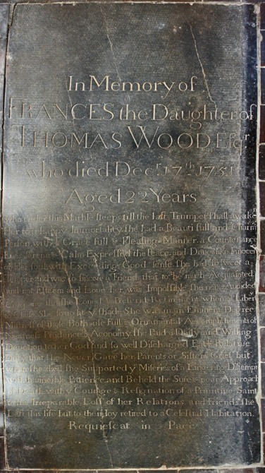 Frances Wood, d. 1751